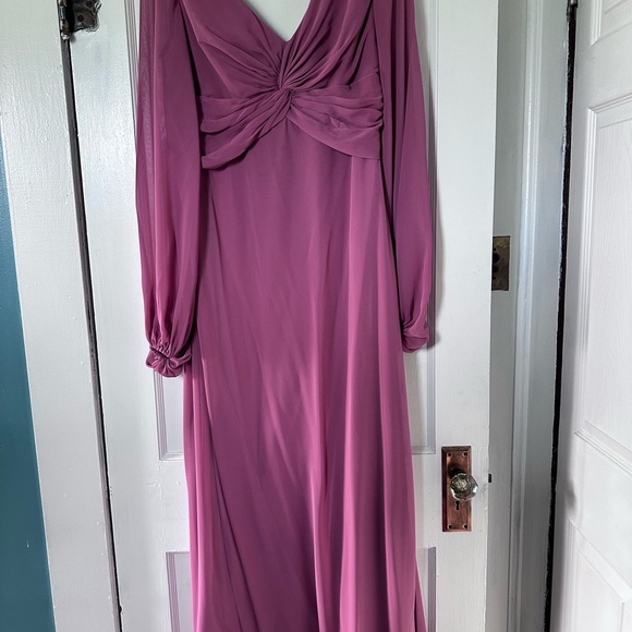 Mori Lee Long Sleeve Mauve Dress - Picture 1 of 7